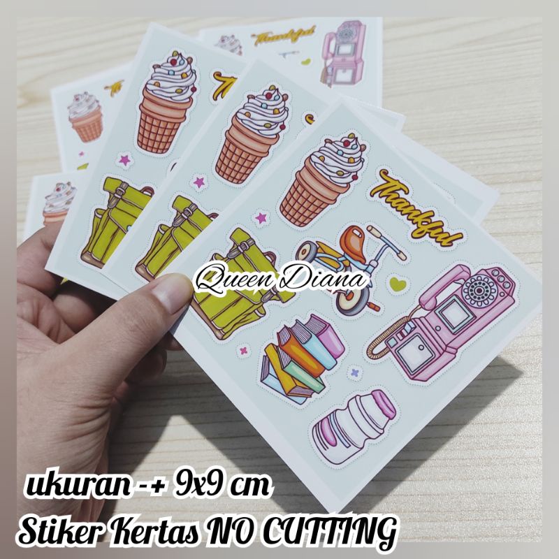 

1 pcs stiker kertas aesthetic sticker aksesoris NO cutting