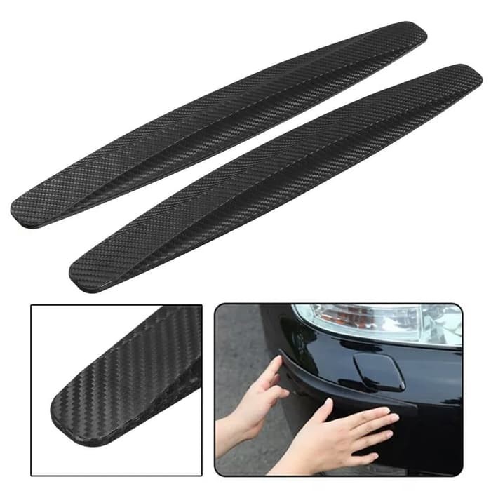 2Pcs Karet Pelindung Bumper Mobil Bantalan Sudut Pojok Bemper Mobil Guard Protektor Bahan Carbon