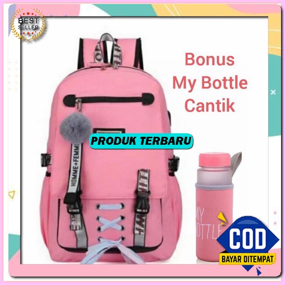 Tas Punggung Backpack Rangsel Ransel Sekolah Distro Mini Leptop Laptop 14 Inch Bts Chibao Remaja Kor