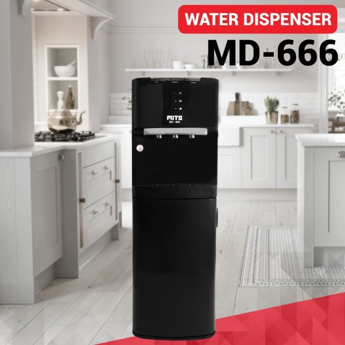 Mito MD666 Water Dispenser Galon Bawah (3in1 Hot Normal Cool, Low Watt) Dispenser Air MD 666 dan versi terbaru MD777