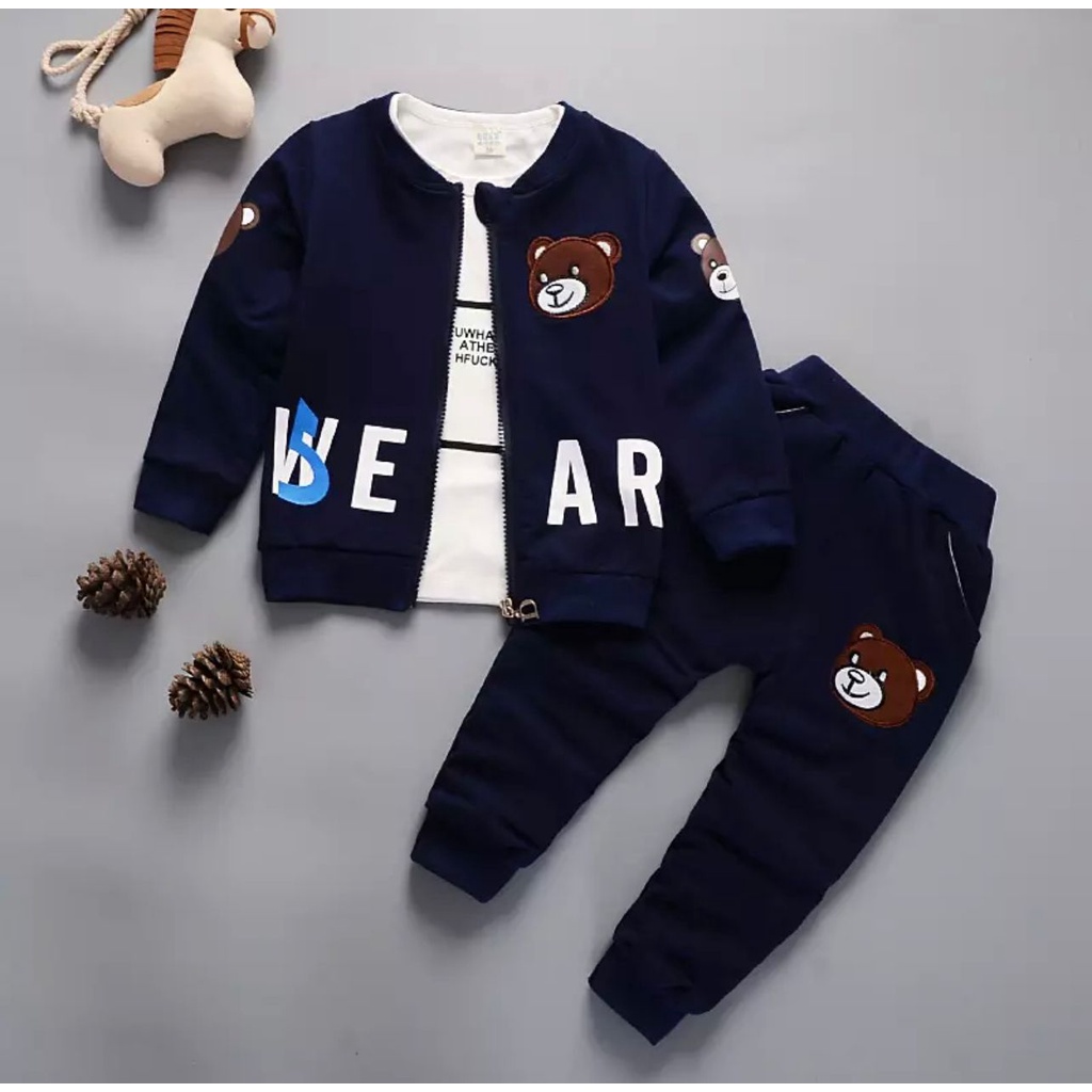 SETELAN ANAK JACKET 3IN1 SETELAN JACKET ANAK LAKI LAKI PEREMPUAN UMUR 1-5 TAHUN SETELAN 3IN1 BEAR SETELAN JAKET ANAK ANAK LAKI LAKI PEREMPUAN TERBARU SETELAN JAKET ANAK SETELAN ANAK MASA KINI TERBARU SETELAN JACEKET + KAOS SETELAN ANAK TERMURAH