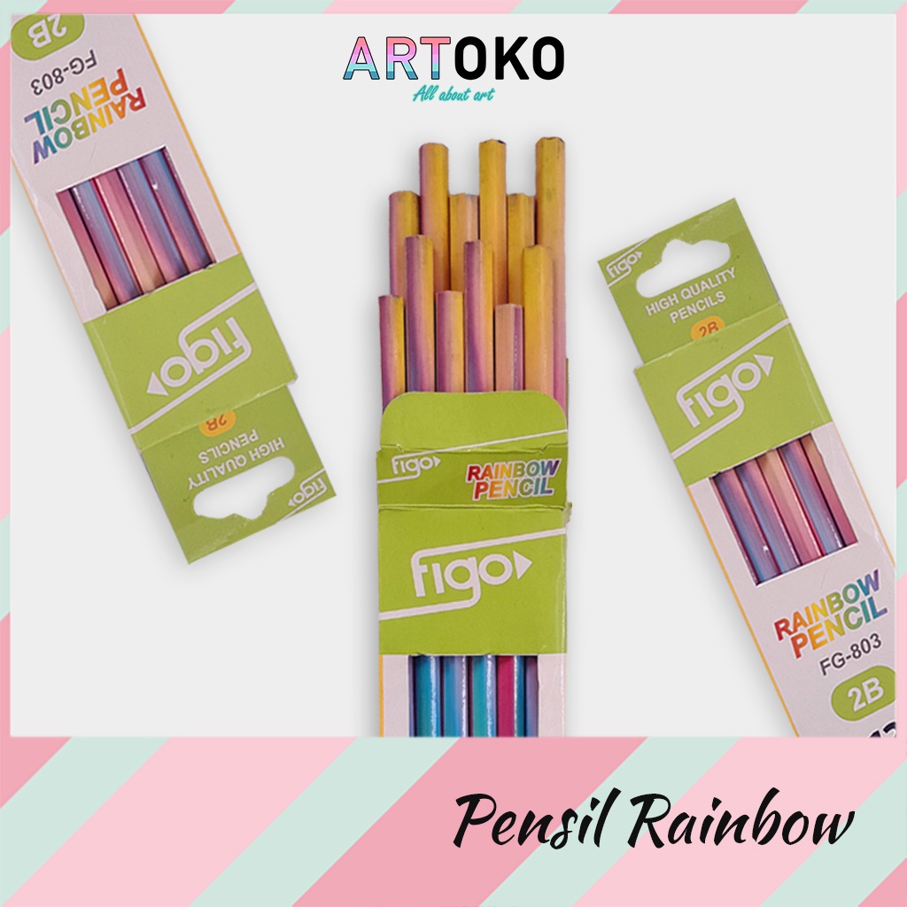 

PENSIL PELANGI 2B (isi 12 pcs) - Rainbow Pencil Warna Warni Alat Tulis Anak Perlengkapan Keperluan Sekolah Kantor