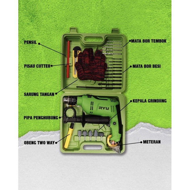 mesin bor rid 13-1 reb ryu / mesin bor 13mm / mesin bor set 13mm ryu / mesin bor set koper 13mm ryu / mesin bor ryu impact drill / ryu mesin bor listrik 13mm / ryu bor m rid 13-1 reb / mesin bor beton ryu / mesin bor tangan ryu / mesin bor