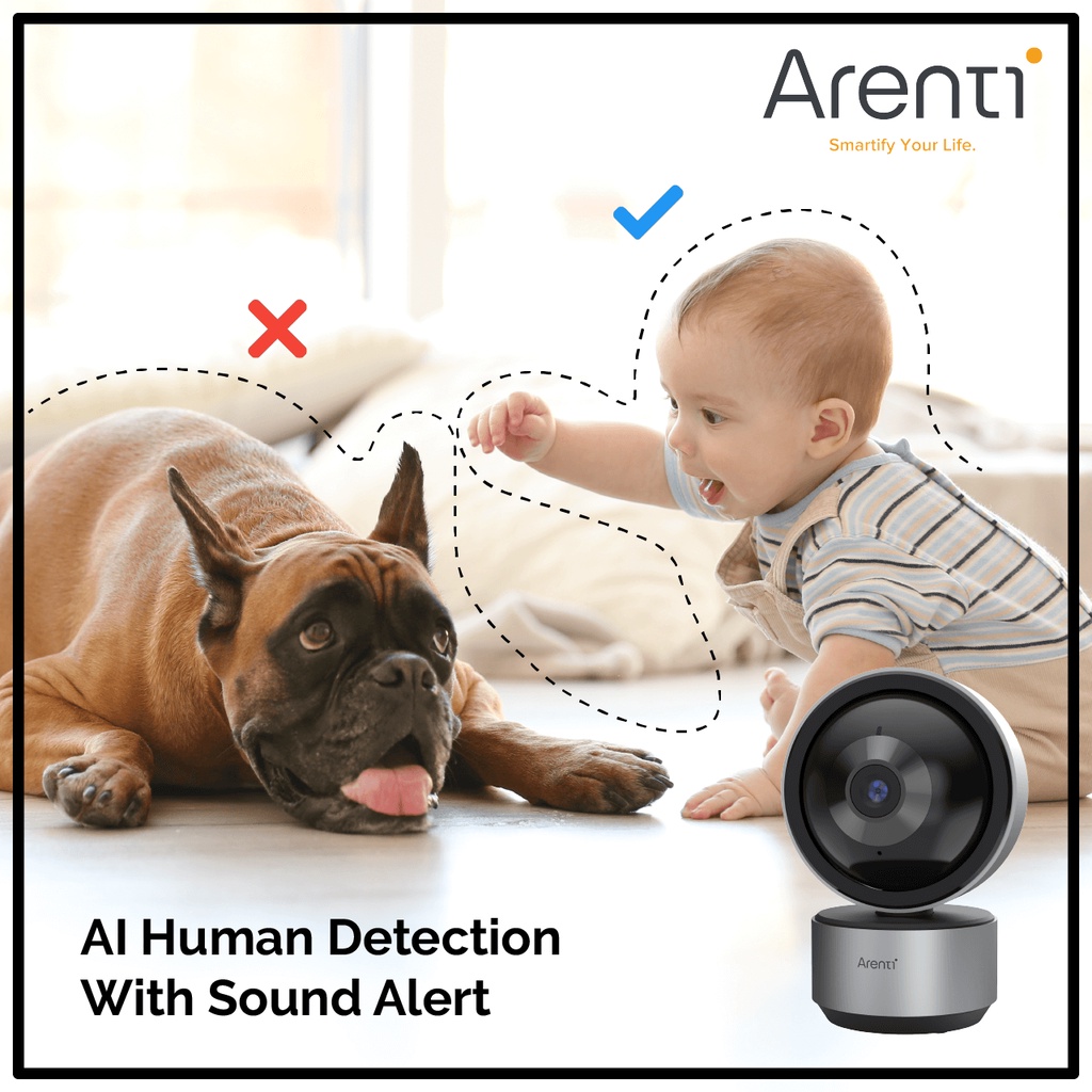 Camera Home CCTV Baby Monitor + 32Gb SD Card ARENTI DOME1 2K Ultra HD