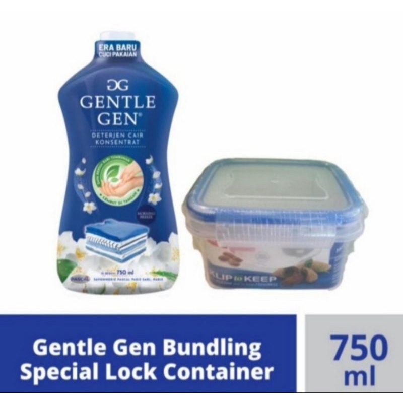 Gentle gen ditergen cair 750 ml warna biru(free lock container)