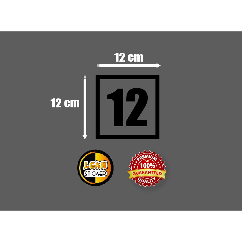 

STICKER CUTTING ANGKA DLM KOTAK UK 12 CM BAHAN ORACAL