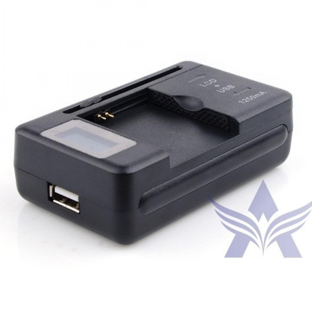 Universal Charging USB Wall Dock Battery with LCD Display - SS-5 [Hitam]