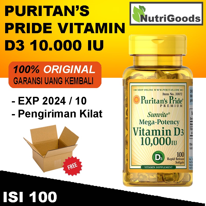PURITAN PURITANS PURITAN'S D3 10000IU IU 100