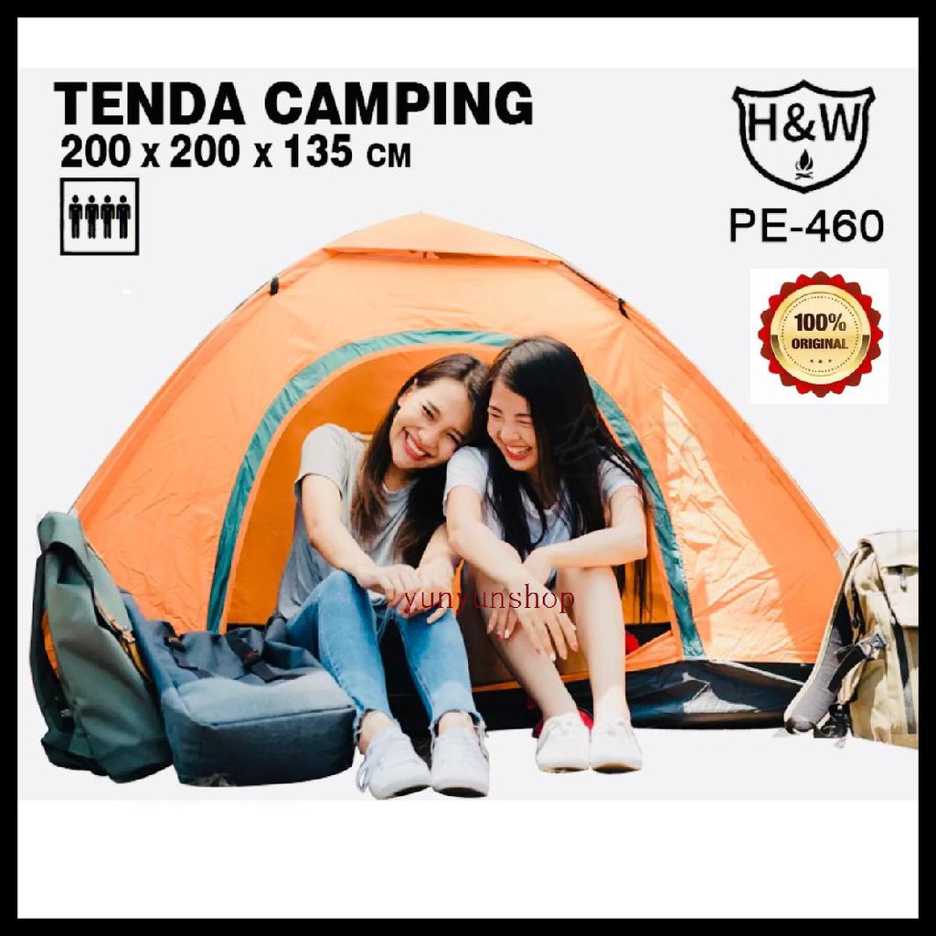 Tenda Camping Dome Kapasitas 4 - 5 Orang Kemping Gunung Camping Tent Anak Dan Dewasa- Pe460
