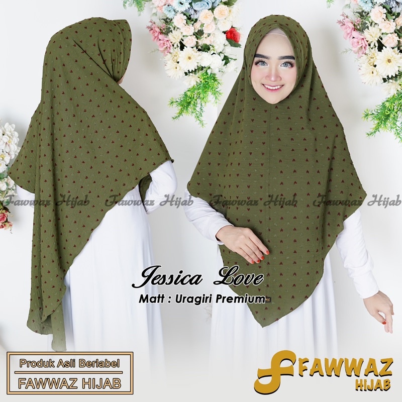 Jessica uragiri dot love two tone ori Fawwaz Hijab Kerudung