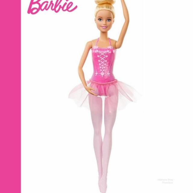 X60G Boneka  Mattel Ballerina Tutu Blonde atau Brunette Hair Doll - Blonde Pink !