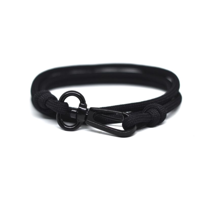 Gelang Pria Keren Cowok Laki Paket Set Prusik Paracord Hitam Black Premium