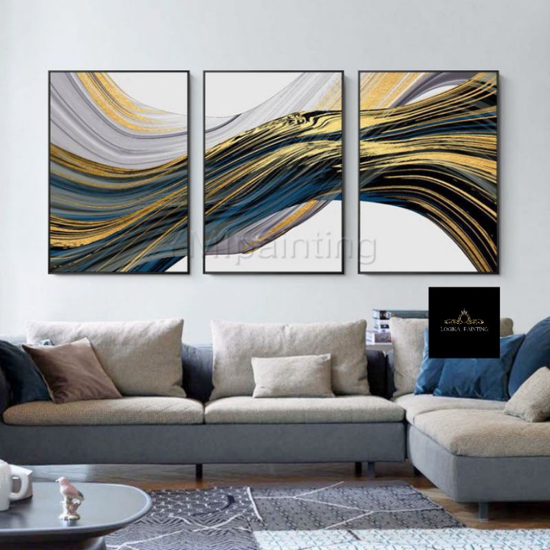 lukisan dinding minimalis 40x60cm ( 3 pcs )