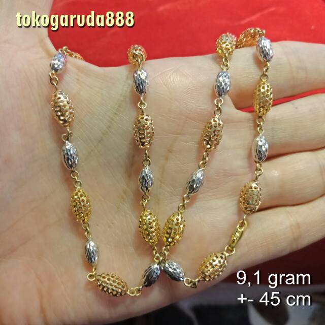 Kalung rantai tali anak dan dewasa emas asli kadar 700 70% 22 surabaya 3 dimensi warna gold whitegold rosegold