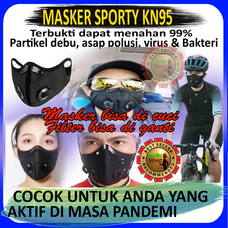 Masker KN95 SPORTY MASK FILTER Masker Kain Masker kesehatan Menangkal radikal bebas yang berbahaya