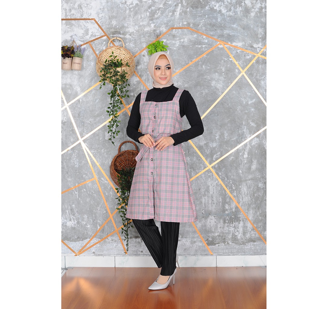 FORTUNA FASHION DRESS OVERALL KOTAK ZARA || OVERALL WANITA