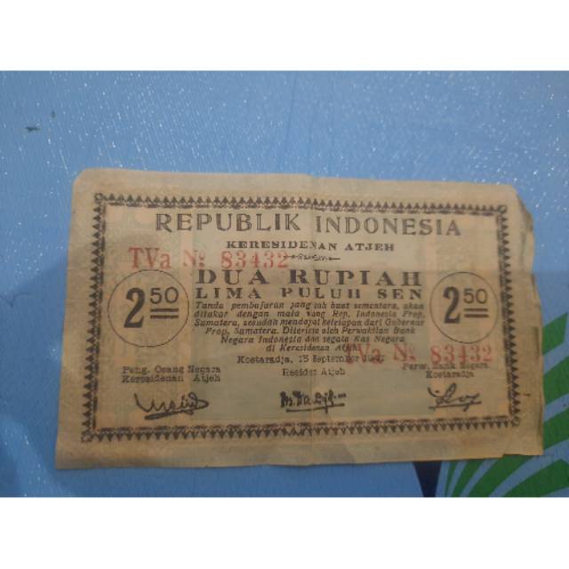 uang atjeh kuno.koetaradja 15 september 1947