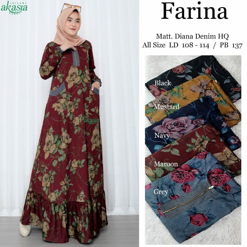 Farina Gamis Diana Denim Jumbo Calvin Jeans Size Jumbo