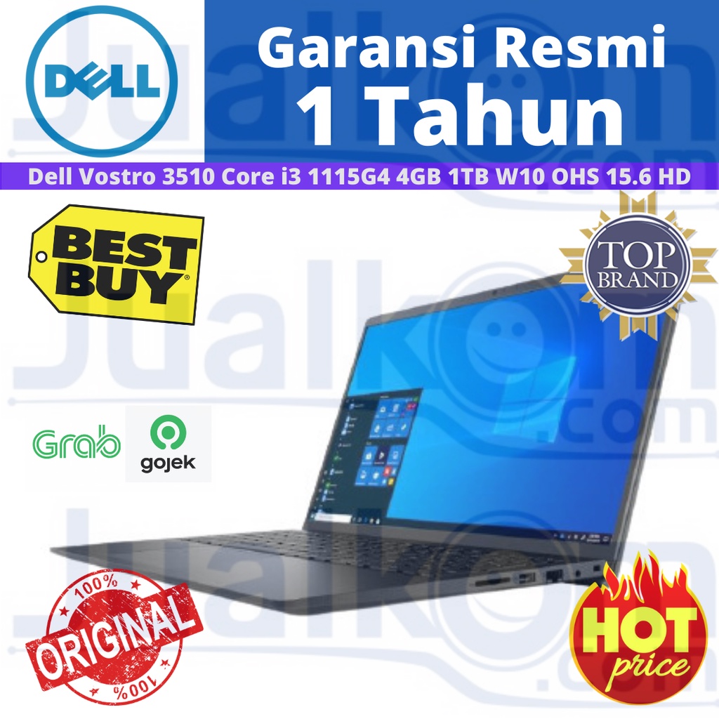 Dell Vostro 3510 Core i3 1115G4 4GB 1TB W10 OHS 15.6&quot; HD