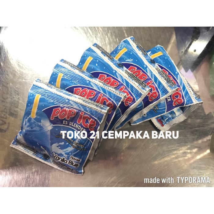 

Pop Ice Rasa Vanilla Blue 1 Renceng isi 10 Sachet | Es Blender Pop Ice Vanila Blue Murah Promo