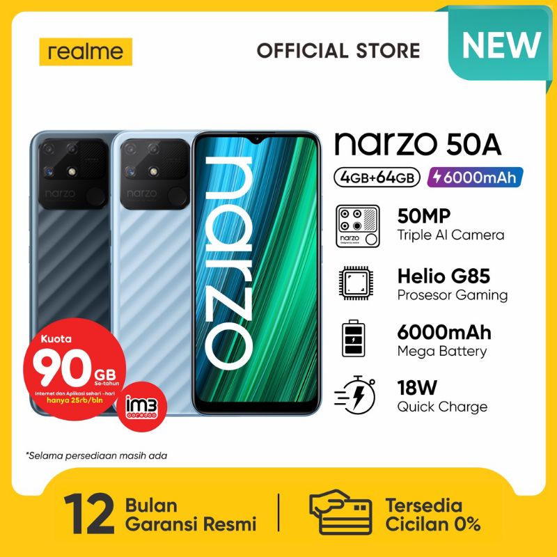 Realme Narzo 50a 4/128 & Realme Narzo 50i 4/64 Resmi