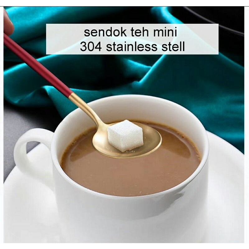 Sendok mini gold warna / sendok kecil / sendok teh gold