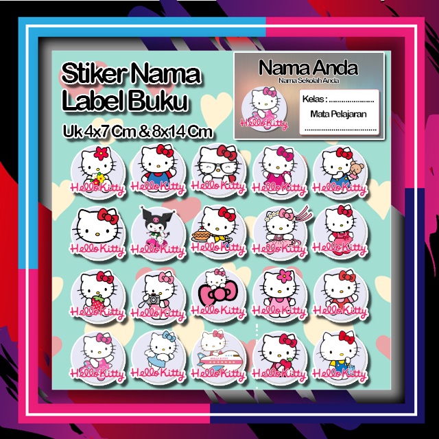 

Stiker hello kitty helo kity kiti animasi kucing lucu cute Karakter Lucu Custom Lebel Nama cromo murah 20 Varian berbeda Octane Pelajaran sekolah No 3