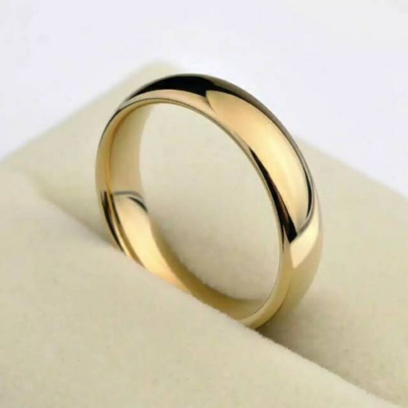 Cincin Titanium Polos Sedang Gold