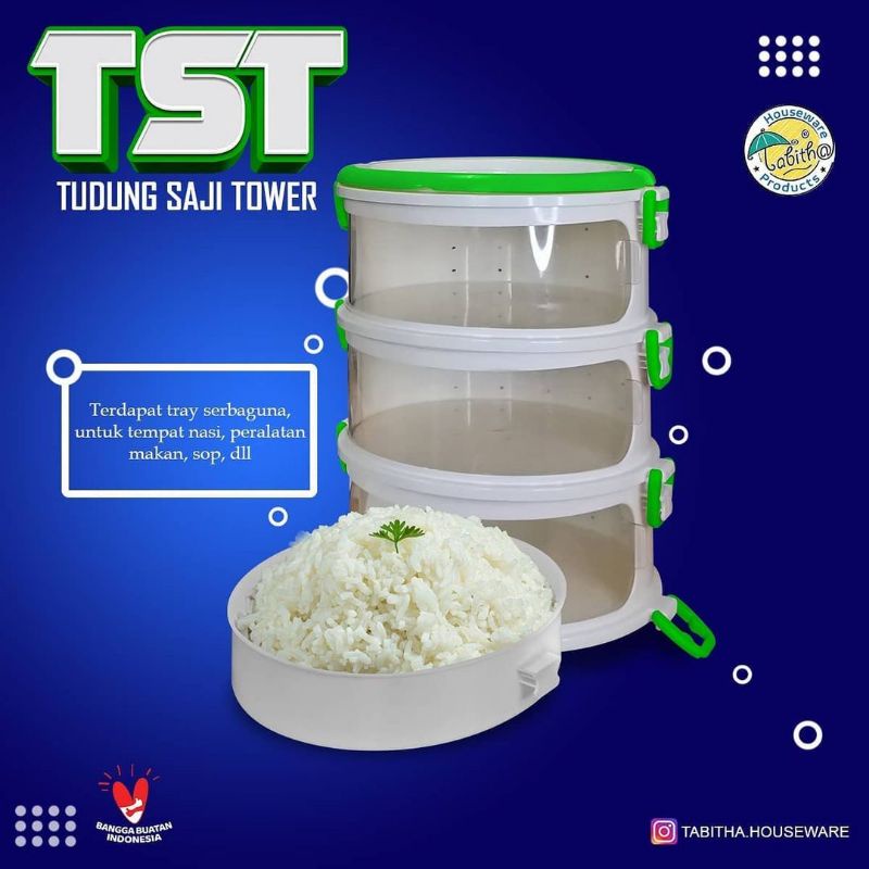 Tudung Saji Tower/Rak Penyimpanan Makanan/Tudung saji tingkat plastik/foodcover