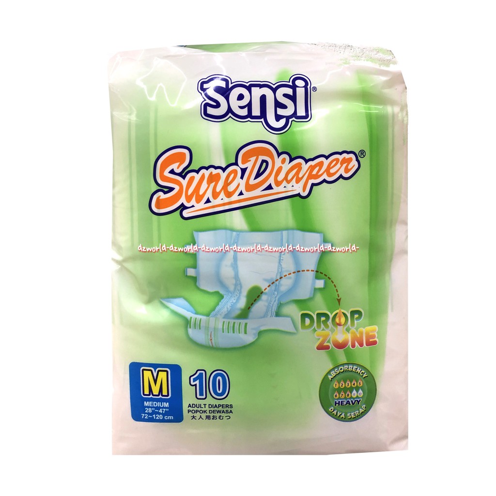 Sensi Surediaper M 10 Drop Zone Popok Dewasa M10 Sure Diaper