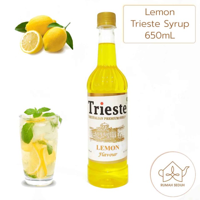 

(BISA COD) 650mL Sirup Lemon Trieste Italian Syrup - Sirup + Bubble