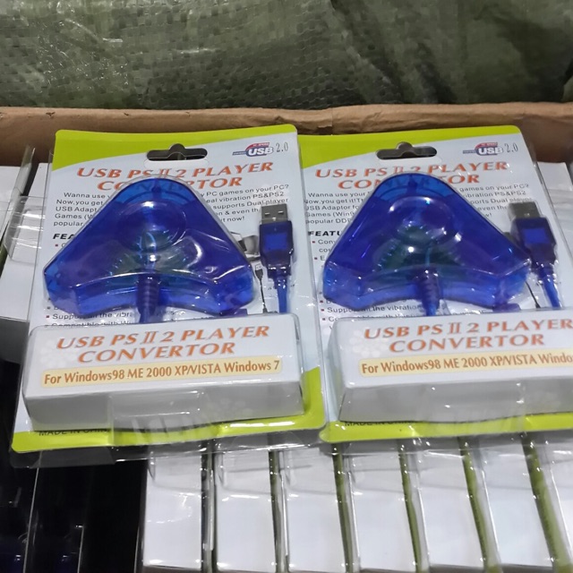 Converter double stik ps2 ke ps 3 / konverter biru  usb STIK PS2 KE PS3