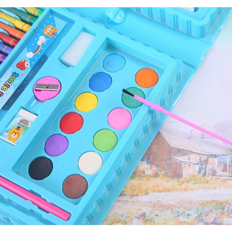 Crayon Set 86pcs / Crayon Set Koper Tas / Pensil Warna Mewarnai Anak anak