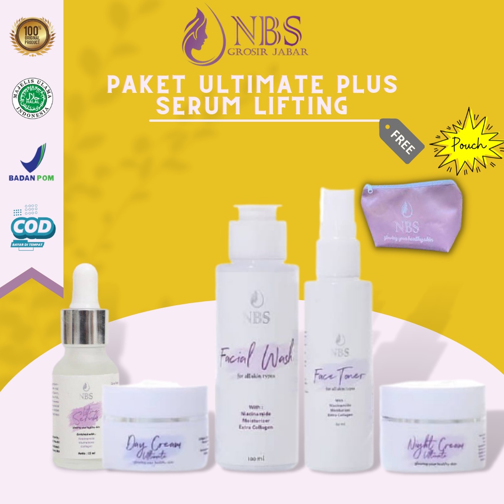 SKINCARE NBS PAKET ULTIMATE PLUS SERUM LIFTING PAKET MENCRERAHKAN WAJAH MENGATASI NODA  FLEK HITAM A