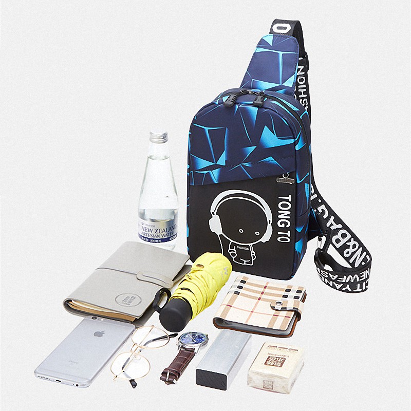 COD Highland Tas Selempang Pria Casual Anti Air Sling Bag Luminous Kanvas IMPORT TS409