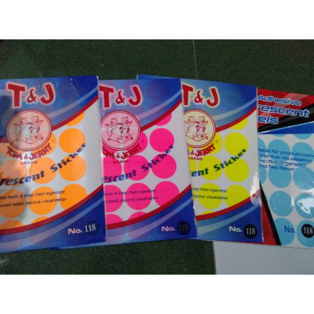 Babalil - Stiker Label Dot 118 Tom & jerry merah kuning hijau biru