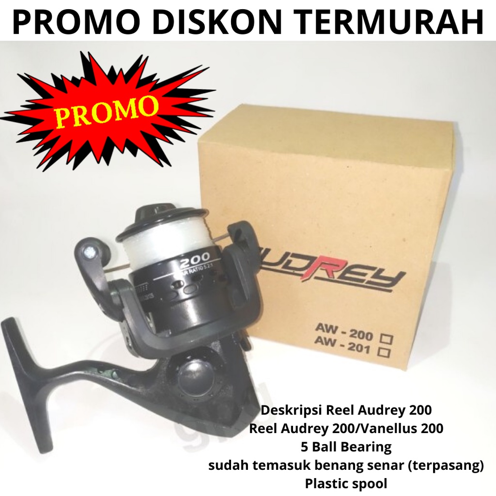 PROMO DISKON TERMURAH - Reel Pancing Audrey 200 Gulungan Pancing Kerekan Mancing Reel Mini Audrey Fr