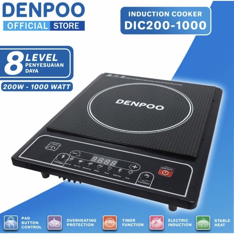 Denpoo Kompor Listrik Induksi Low Watt DIC 200-1000