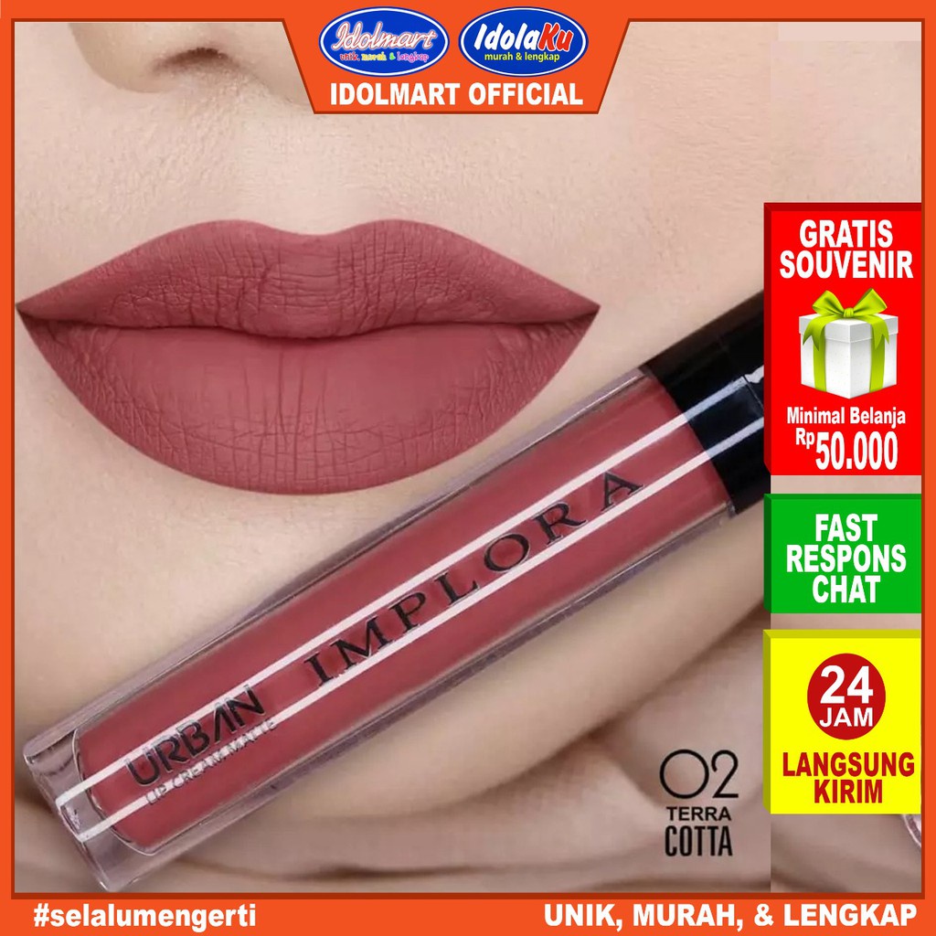 IDOLMART Implora Urban Lip Cream  Terra Cotta 02 - BPOM Idolmart Surabaya