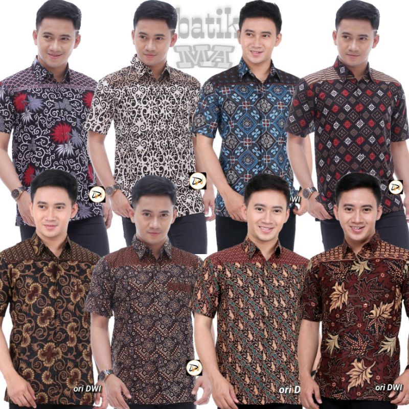 Risna Batik HRB026 Kenongo Hem Kemeja Batik Pria Lengan Pendek Katun Primis Premium Halus M L XL XXL