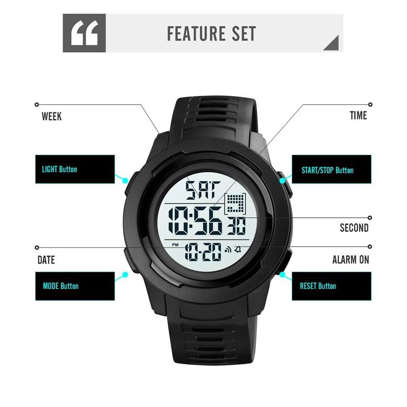 SKMEI 1731 Jam Tangan Pria Digital Dual Time Chronograph Sport Watch Anti Air Tali Rubber WATCHKITE WKOS