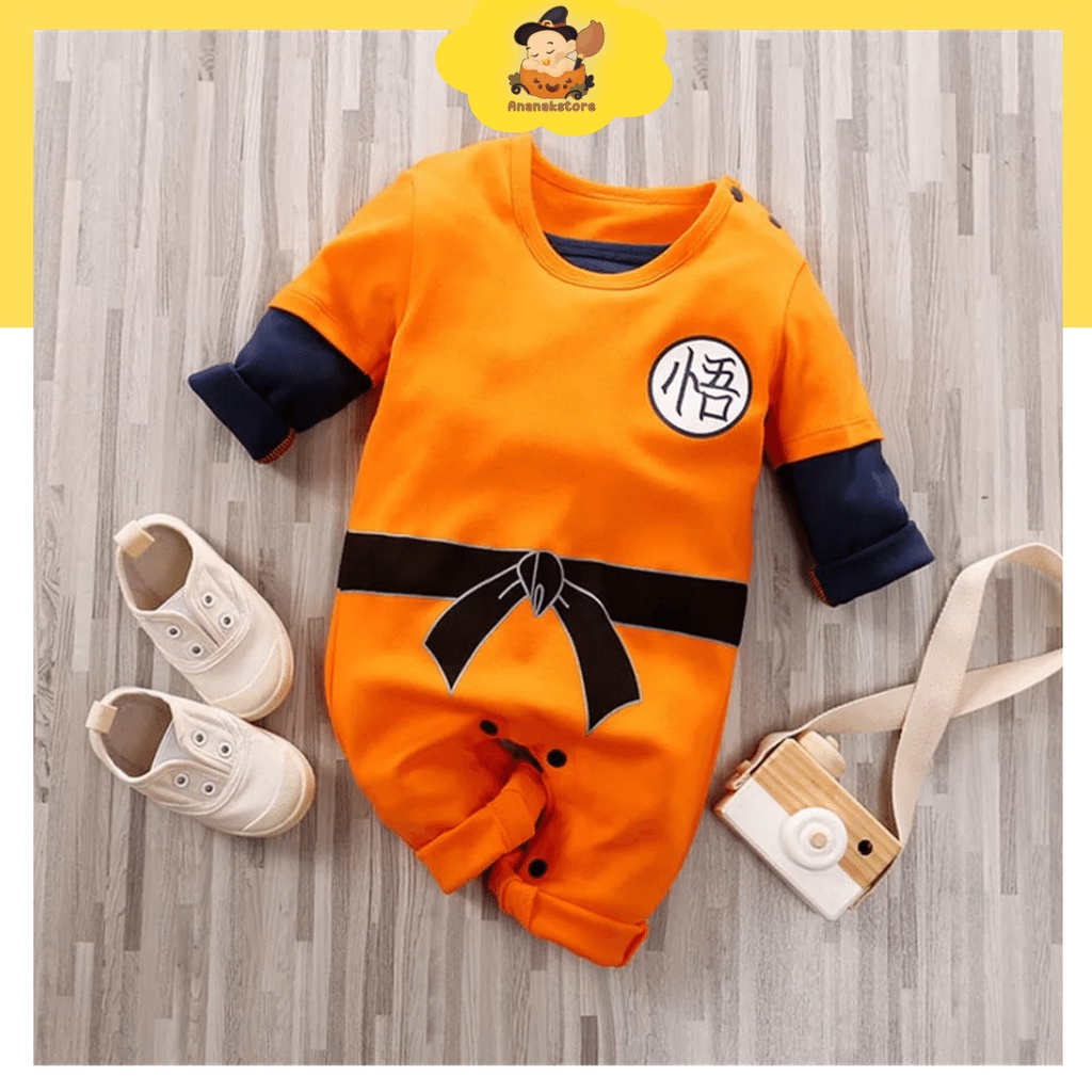 Ananakstore  - Jumper bayi ANIME GOKU DRAGON BALL 0-24 bulan / jumper bayi lakilaki lengan panjang jumper anime