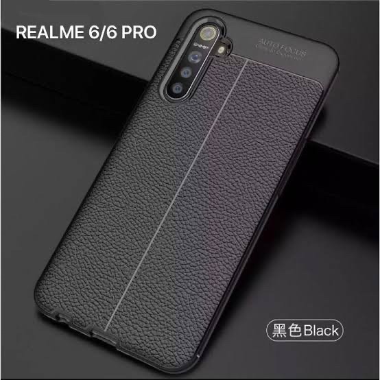 SILIKONE AUTO FOKUS LEATHER CASE KULIT BLACK FOR REALME NARZO