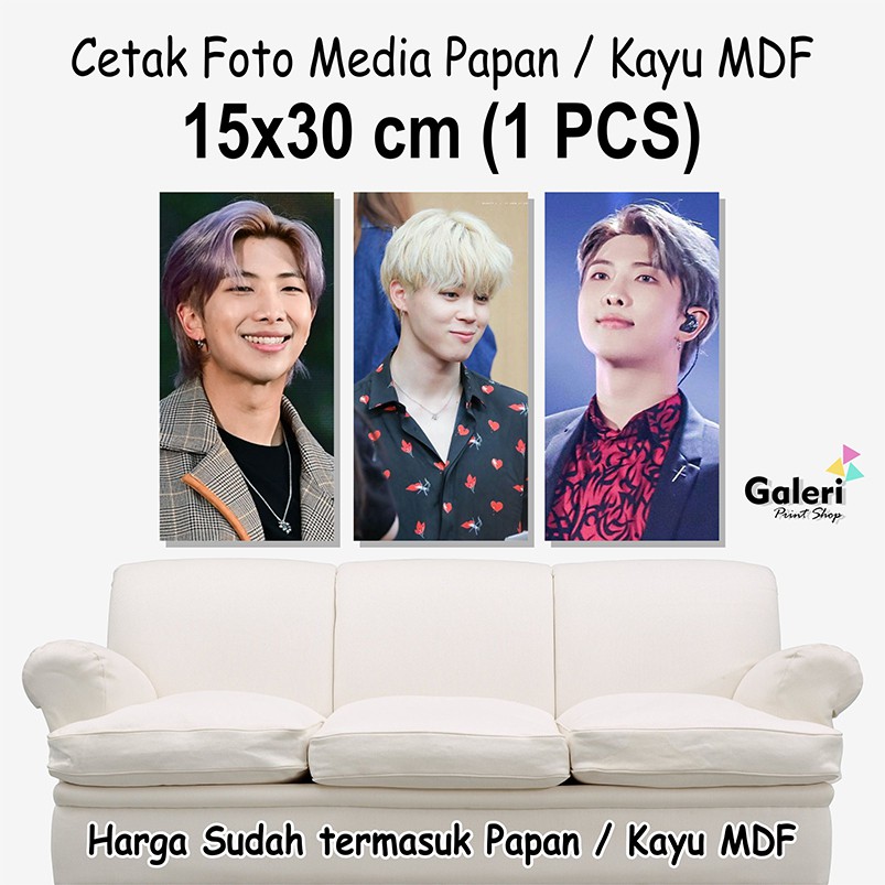 CETAK FOTO MEDIA PAPAN / KAYU MDF UKURAN - 15x30