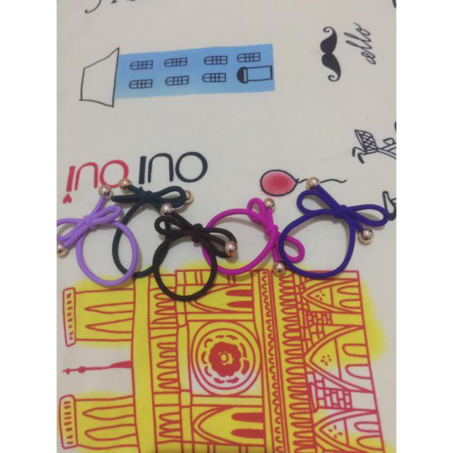 KR 003 IKAT RAMBUT KOREA MUTIARA / KUNCIR RAMBUT 1 LAYER DENGAN MUTIARA GOLD-4