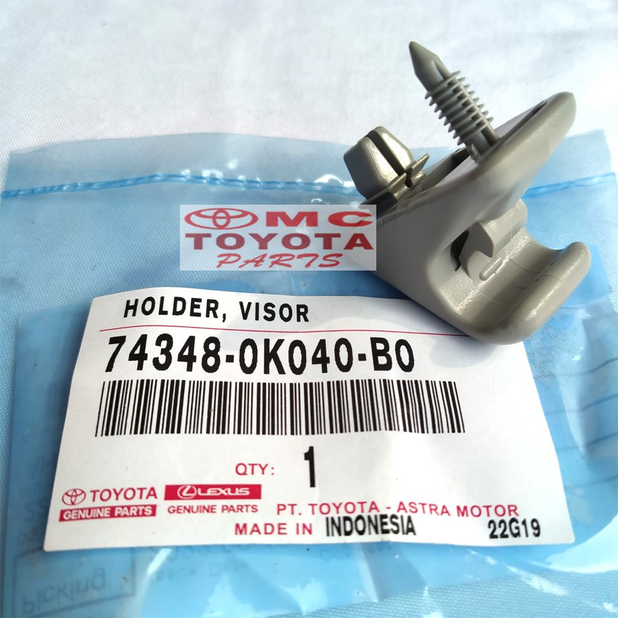 Dudukan Klip Holder Sun Visor Kijang Innova Fortuner 74348-0K040-B0