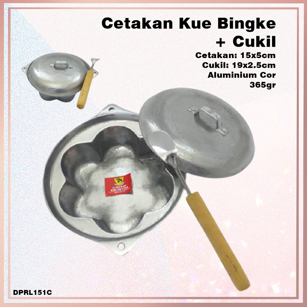 [Set 2in1] Cetakan Kue Bingke + Cukil 15cm