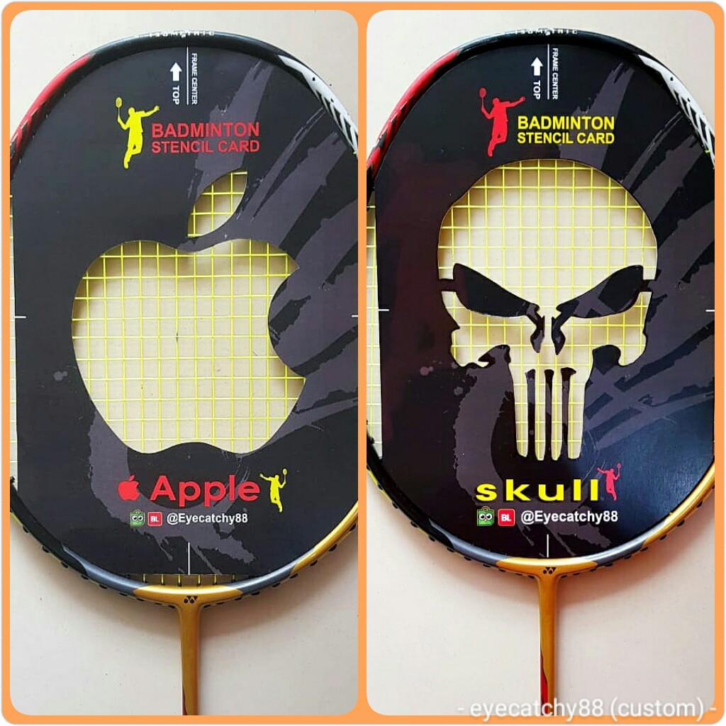 Badminton Raket Stencil Card/Logo Raket/ Cetakan Raket - CUSTOM LOGO