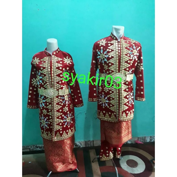 baju pengantin adat bengkulu full mata mata