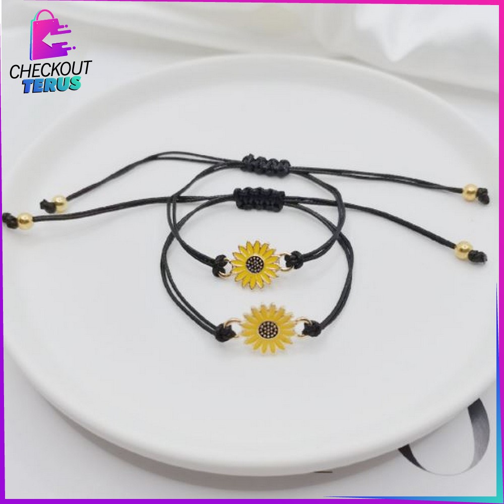 CT K65 Gelang Tali Persahabatan Korean Style Bentuk Anyaman Gelang Pasangan dan Sahabat etnik Fashion Gelang BFF Lucu